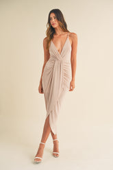 Draped Detail Cami Midi Dress Mable Lt Mauve S